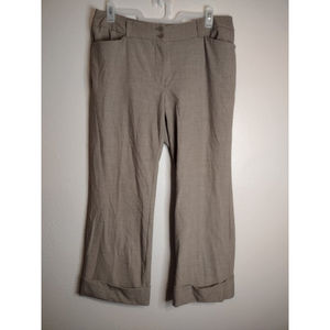 Lane Bryant Wide Leg Cuffed Trousers 18W Khaki